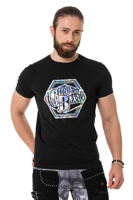CT720 Herren T-Shirt mit trendigen Hologramm Design-Prints - Cipo and Baxx - biker - Herren -