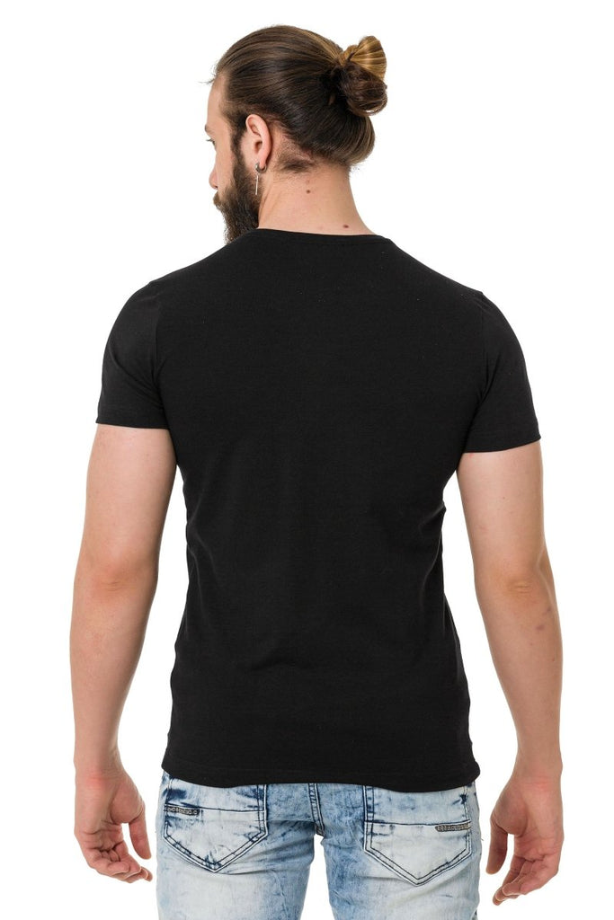 CT721 Herren T-Shirt in extravagantem Look-Markenprint - Cipo and Baxx