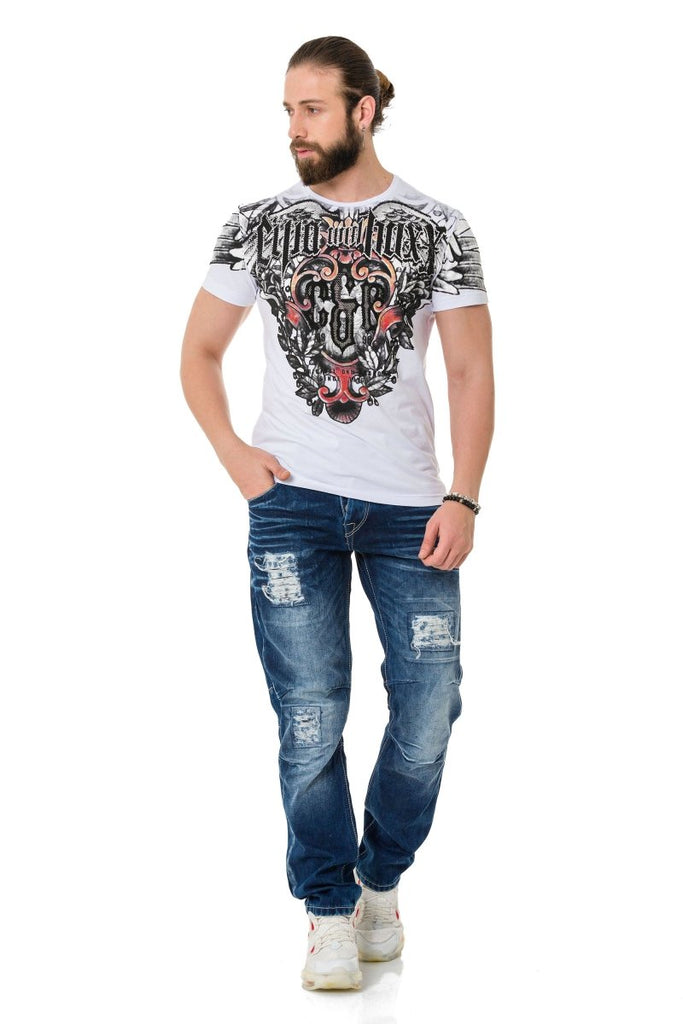CT728 Herren T-Shirt mit coolem Markenprint - Cipo and Baxx