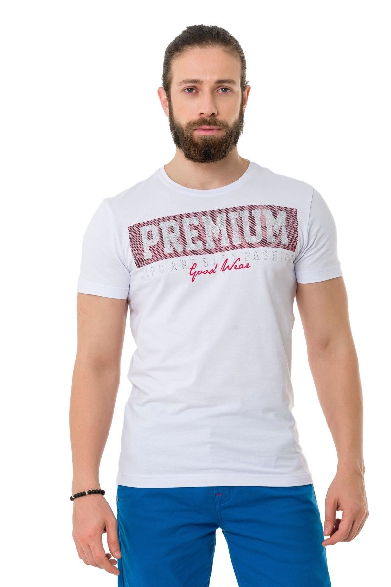 CT732 Herren T-Shirt mit Elegant Brustprint - Cipo and Baxx - Herren - Herren T-SHIRT -