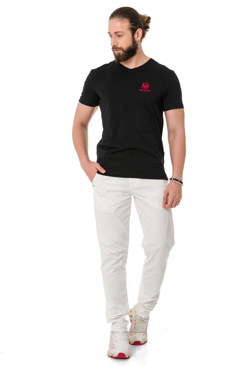 CT740 Herren T-Shirt mit Logo-Patch Prints - Cipo and Baxx - best - Herren -
