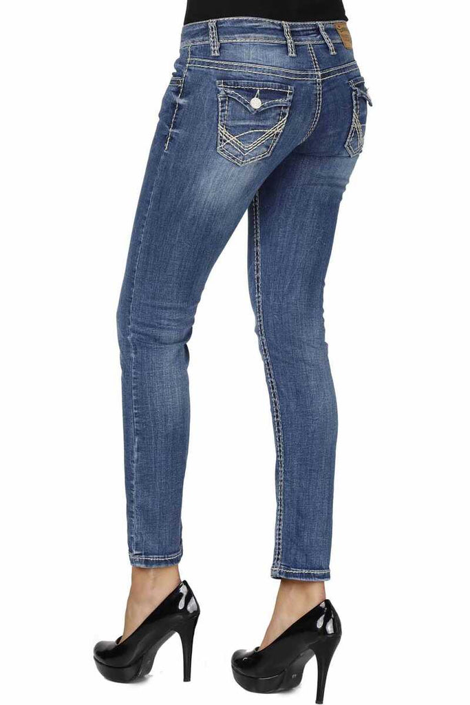 WD119 Damen bequeme Jeans mit dezenter Waschung - Cipo and Baxx