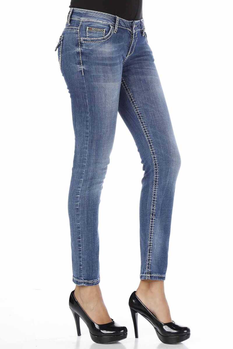 WD119 Damen bequeme Jeans mit dezenter Waschung - Cipo and Baxx - D_Straight_Slim - Damen -