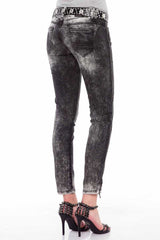 WD194 Damen Slim-Fit-Jeans mit seitlichen Zippern - Cipo and Baxx - D_slim_Skinny - Damen -