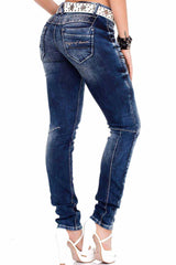 WD200B Damen bequeme Jeans mit niedriger Taille in Skinny Fİt - Cipo and Baxx - D_Straight_Slim - Damen -
