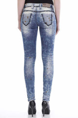 WD211 Damen Slim-Fit-Jeans im Used-Look - Cipo and Baxx - D_slim_Skinny - Damen -