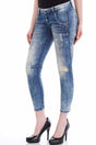 WD225 Damen Slim-Fit-Jeans mit Used-Effekten - Cipo and Baxx - D_slim_Skinny - Damen -