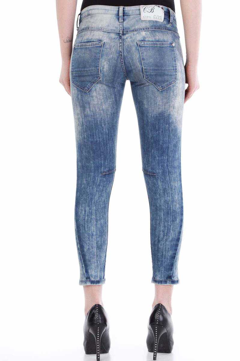 WD225 Damen Slim-Fit-Jeans mit Used-Effekten - Cipo and Baxx - D_slim_Skinny - Damen -