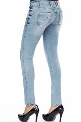 WD226 Damen Slim-Fit-Jeans mit Used-Effekten - Cipo and Baxx - D_slim_Skinny - Damen -