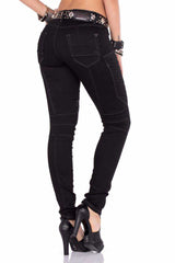 WD255A Damen Slim-Fit-Jeans im Biker-Stil - Cipo and Baxx - D_Straight_Slim - Damen -