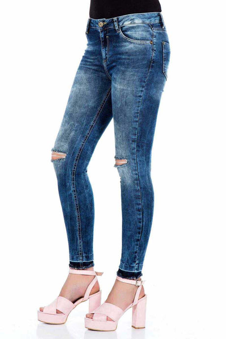 WD276 Damen Slim-Fit-Jeans in angesagtem Design in Skinny Fit - Cipo and Baxx - D_slim_Skinny - Damen -