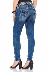 WD286 Damen Slim-Fit-Jeans mit cooler Waschung Straight Fit - Cipo and Baxx - D_slim_Skinny - Damen -