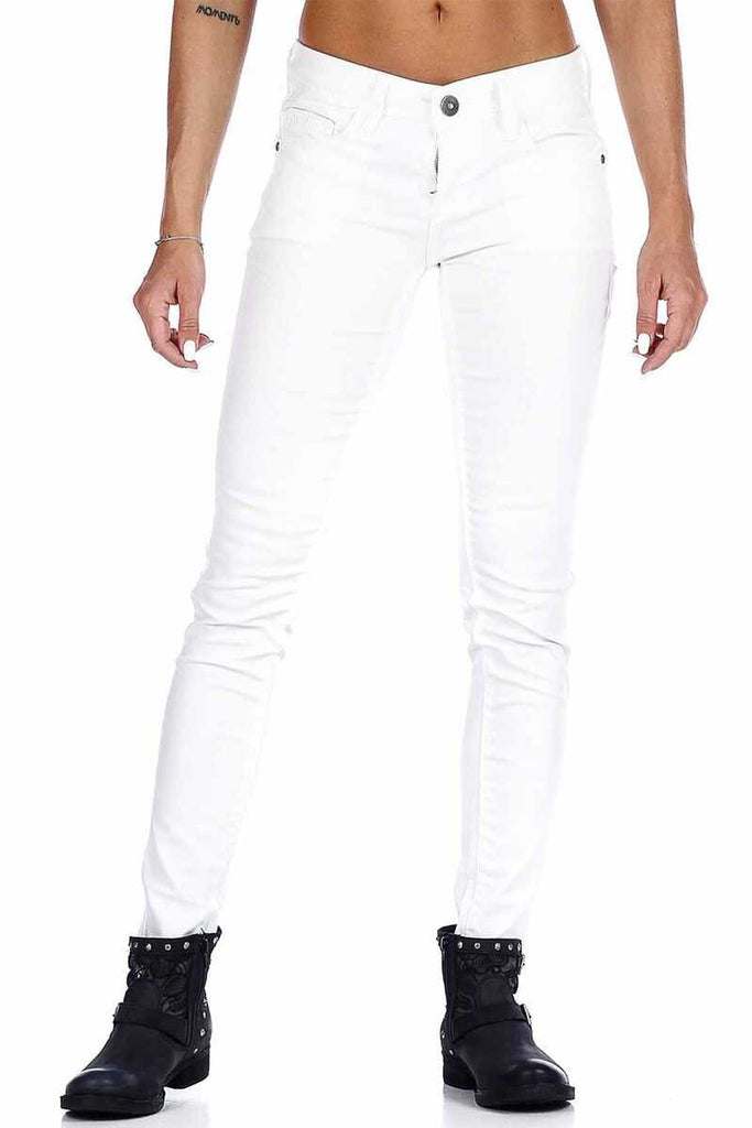 WD297 Damen Slim Fit Jeans mit Basic - Cipo and Baxx