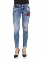 WD312 Damen Slim-Fit-Jeans mit stylischen Stickdetails in Skinny Fit - Cipo and Baxx - D_slim_Skinny - Damen -