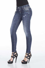 WD315 Damen bequeme Jeans im Skinny Fit-Schnitt - Cipo and Baxx - D_slim_Skinny - Damen -