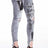 WD317 Damen bequeme Jeans mit Patches und Pailletten - Cipo and Baxx - D_slim_Skinny - Damen -