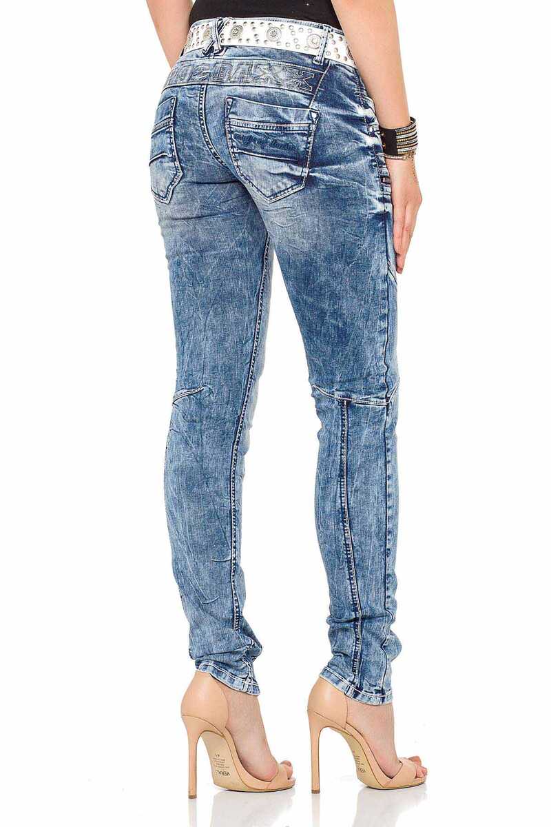 WD322 Damen Slim-Fit-Jeans mit niedrige Taille in Skinny Fit - Cipo and Baxx - D_Straight_Slim - Damen -