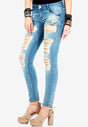 WD326 Damen Slim-Fit-Jeans mit cooler Riss-Struktur - Cipo and Baxx - D_Straight_Slim - Damen -