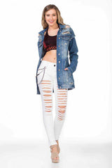 WD336 Damen Slim-Fit-Jeans mit zerrissenen Elementen - Cipo and Baxx - D_Straight_Slim - Damen -