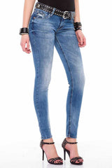 WD344 Damen Slim-Fit-Jeans in Slim Fit Schnitt - Cipo and Baxx - D_Straight_Slim - Damen -
