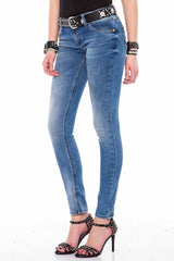 WD344 Damen Slim-Fit-Jeans in Slim Fit Schnitt - Cipo and Baxx - D_Straight_Slim - Damen -