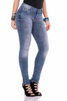 WD355 Damen bequeme Jeans in verwaschener Optik - Cipo and Baxx - D_slim_Skinny - Damen -