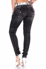 WD358 Damen bequeme Jeans mit modischen Ziernähten - Cipo and Baxx - D_Straight_Slim - Damen -