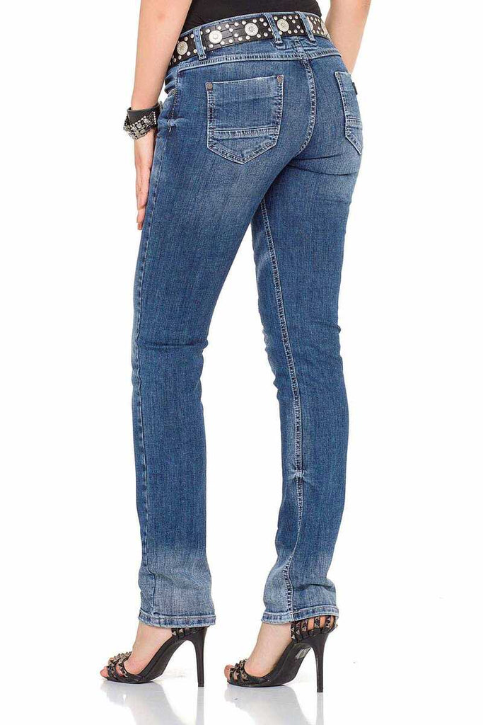 WD364 Damen bequeme Jeans mit trendigem Bootcut - Cipo and Baxx