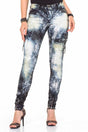 WD372 Damen Slim-Fit-Jeans mit moderner Batik-Waschung - Cipo and Baxx - D_Straight_Slim - Damen -