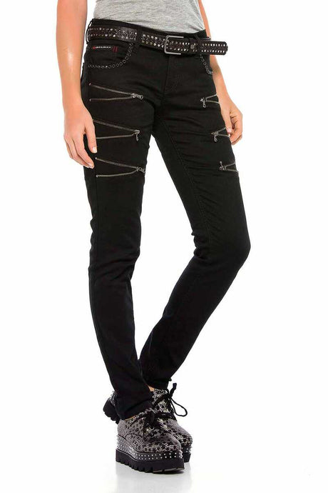 WD373 Damen Slim-Fit-Jeans mit auffälligen Details in Skinny Fit - Cipo and Baxx - D_slim_Skinny - Damen -