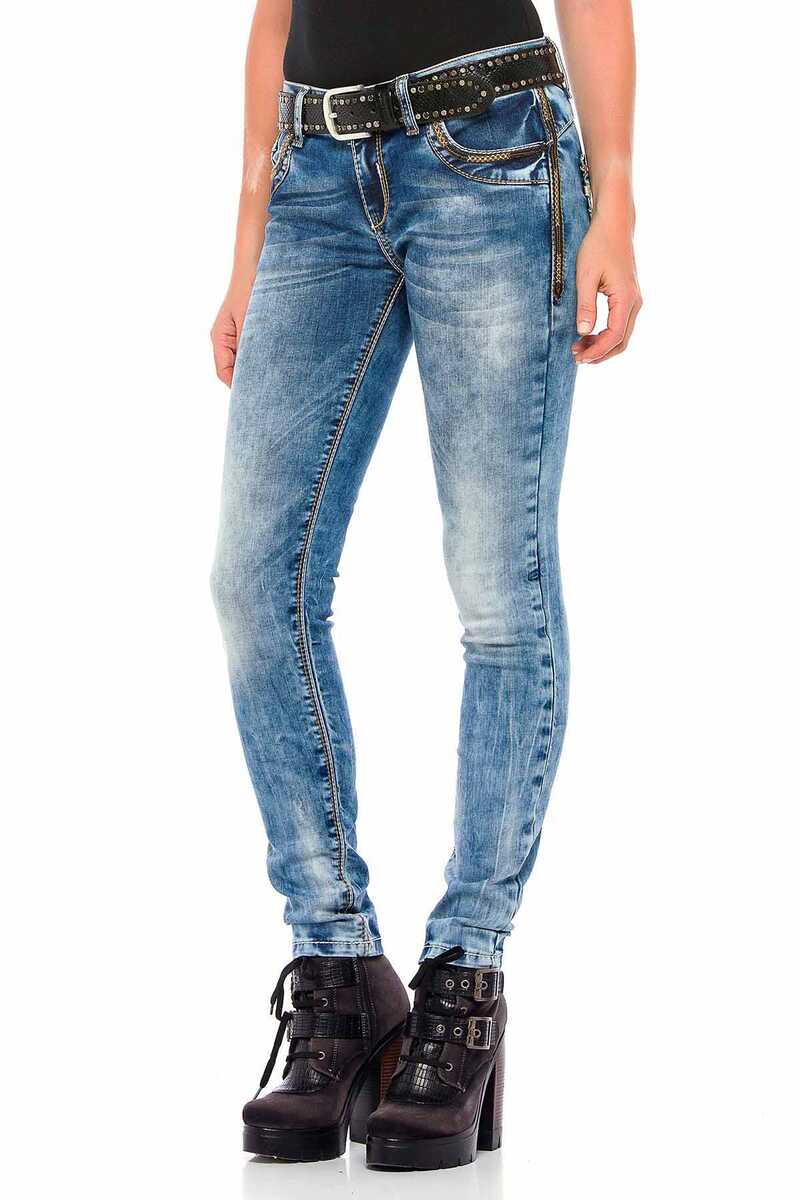 WD380 Damen Slim-Fit-Jeans in bequemem Slim Fit-Schnitt - Cipo and Baxx - D_slim_Skinny - Damen -