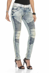 WD410 Damen Slim-Fit-Jeans im modernen Look mit Skinny-Fit - Cipo and Baxx - D_slim_Skinny - Damen -