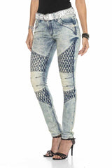 WD410 Damen Slim-Fit-Jeans im modernen Look mit Skinny-Fit - Cipo and Baxx - D_slim_Skinny - Damen -