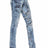 WD411 Damen bequeme Jeans mit auffälligen Patches - Cipo and Baxx - D_Straight_Slim - Damen -