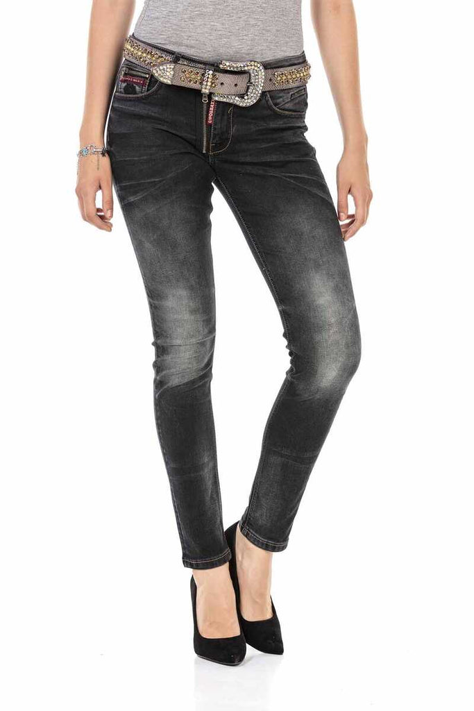 WD456 Damen Slim-Fit-Jeans im klassischen 5-Pocket-Stil - Cipo and Baxx
