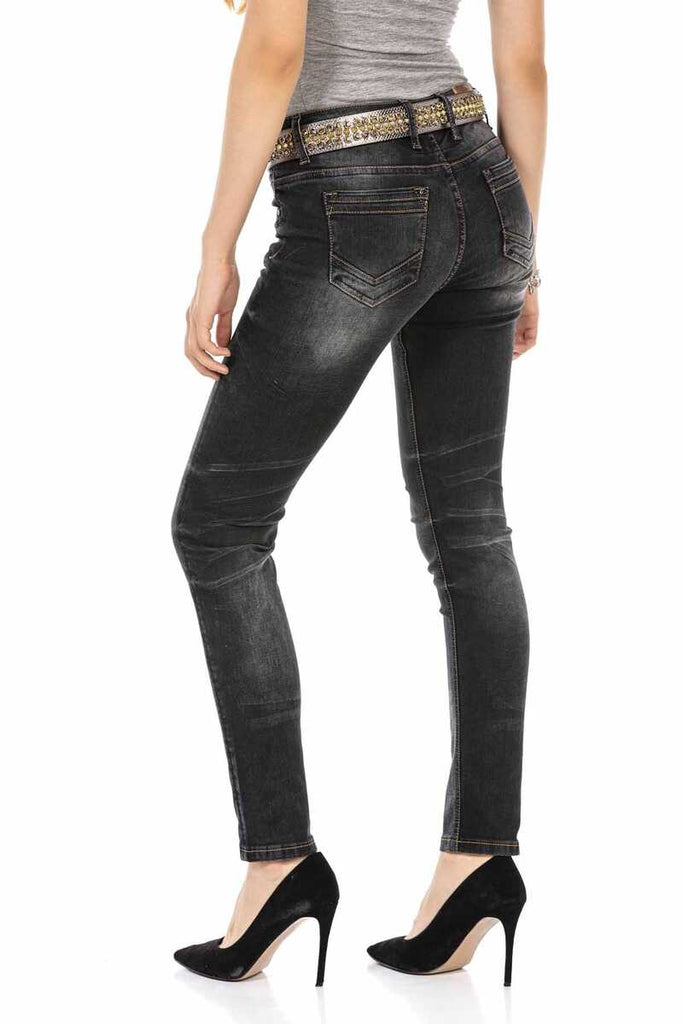 WD456 Damen Slim-Fit-Jeans im klassischen 5-Pocket-Stil - Cipo and Baxx