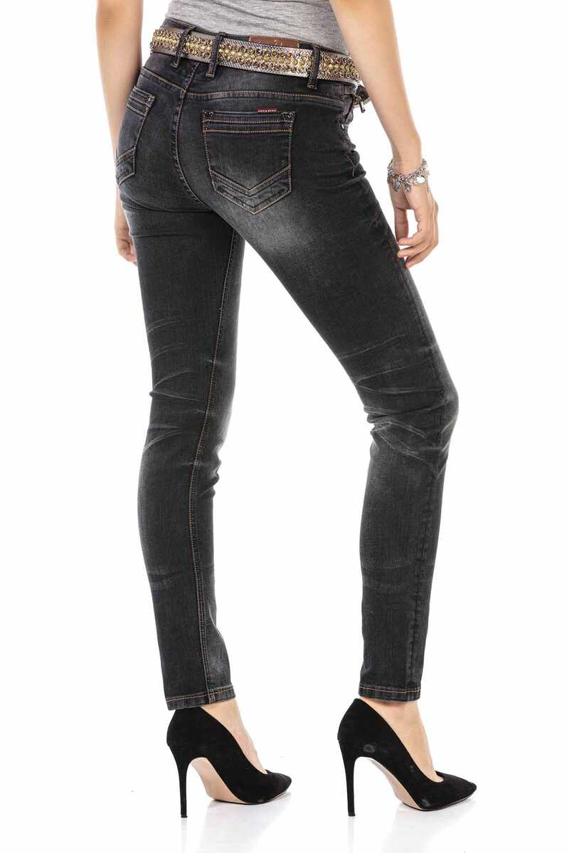 WD456 Damen Slim-Fit-Jeans im klassischen 5-Pocket-Stil - Cipo and Baxx - D_slim_Skinny - Damen -