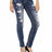 WD457 Damen Slim-Fit-Jeans mit lässigen Destroyed-Elementen - Cipo and Baxx - D_slim_Skinny - Damen -