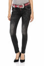 WD468 Damen Slim-Fit-Jeans mit Nietendetails - Cipo and Baxx - Damen - Damen Jeans -