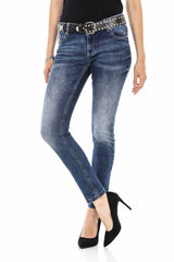 WD471 Damen Slim-Fit-Jeans im klassischen 5-Pocket-Design - Cipo and Baxx - Damen - Damen Jeans -