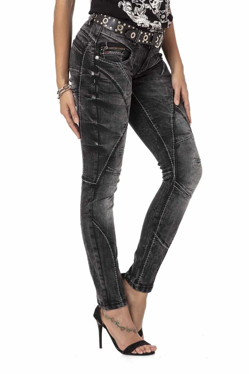 WD477 Damen Straight-Jeans mit trendigen Ziernähten - Cipo and Baxx - Damen - Damen Jeans -