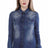WH102 Damen Jeanshemd mit coolem Marke-Motiv - Cipo and Baxx - Damen Hemd - Damen langarm -