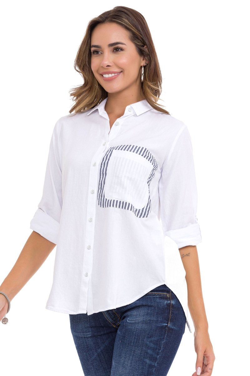 WH128 Damen Hemd mit gestreiftes detailliert - Cipo and Baxx - Damen - Damen Hemd -