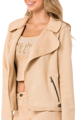 WJ202 Damen Wildleder-Jacke mit elegant Look - Cipo and Baxx - Damen Jacke - -