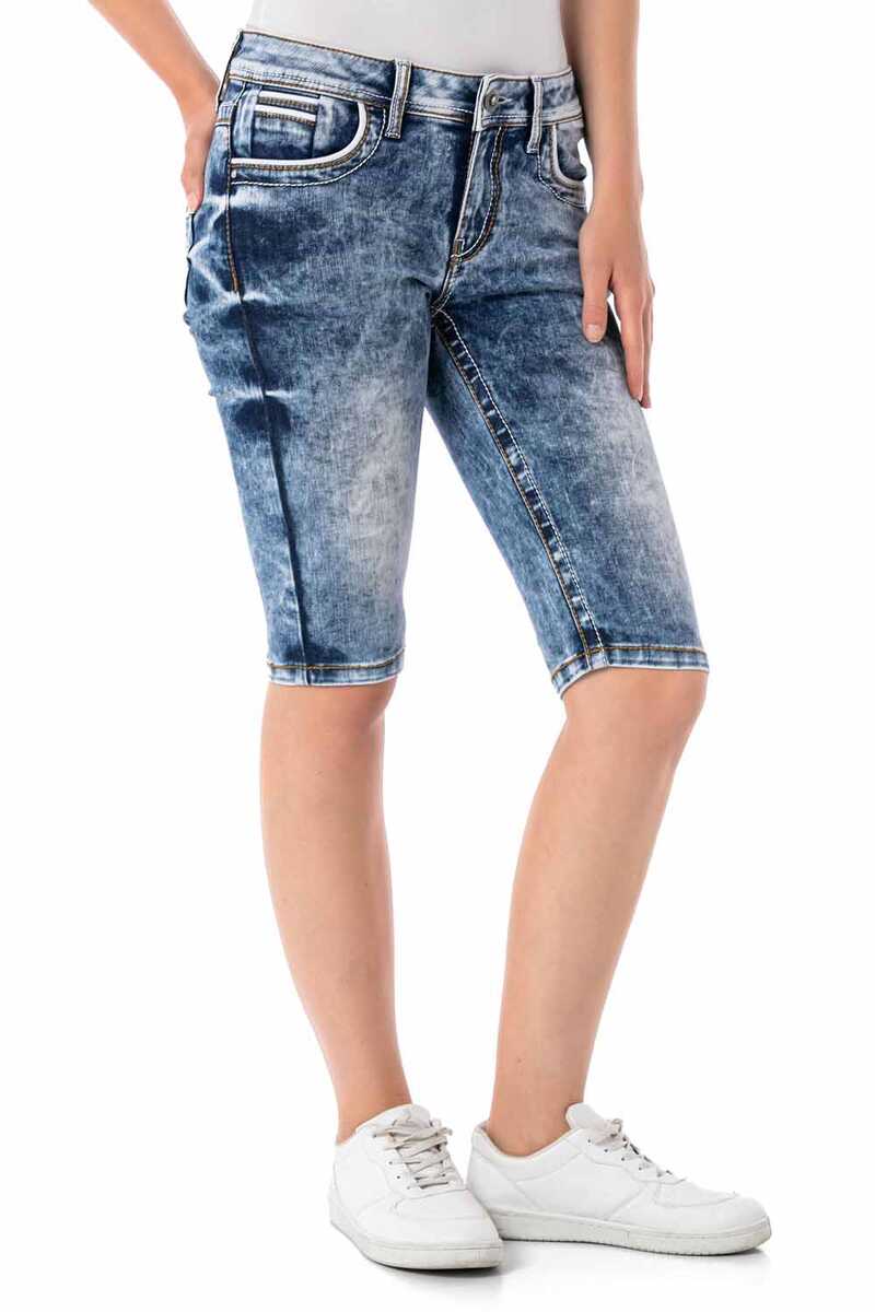 WK185 Damen Shorts mit kontrastfarbenen Nähten - Cipo and Baxx - Damen Capri - Damen Short -
