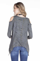 WL162 Damen T-Shirt mit Nieten - Cipo and Baxx - Damen langarm - Damen Sweatshirt -