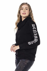 WL184 Damen Sweatshirt mit coolem Oldschool-Print - Cipo and Baxx - Damen langarm - Damen Sweatshirt -