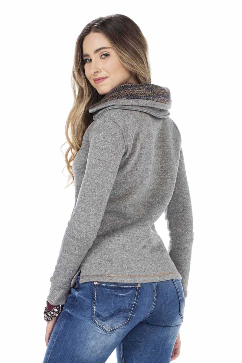 WL188 Damen Fleeceshirt mit kuscheligem Kragen - Cipo and Baxx - Damen langarm - Damen Sweatshirt -