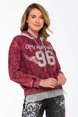 WL207 Damen Kapuzensweatshirt im sportlichen College-Look - Cipo and Baxx - Damen langarm - Damen Sweatshirt -
