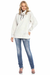 WL248 Damen Strickpullover mit wärmendem Stehkragen - Cipo and Baxx - Damen langarm - Damen Sweatshirt -